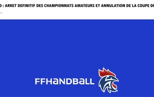 SAISON 2019-2020 : ARRET DEFINITIF DES CHAMPIONNATS AMATEURS ET ANNULATION DE LA COUPE DE FRANCE